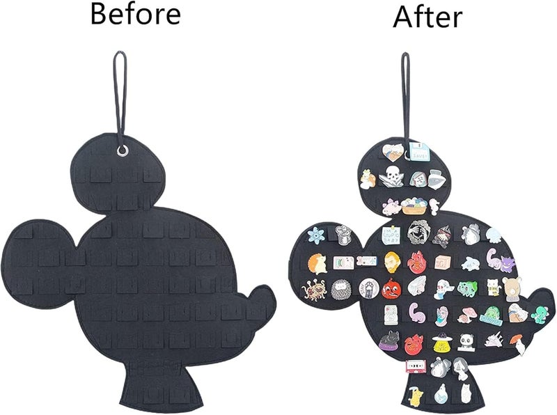 JOYMOMO Hanging Brooch Pin Organizer Enamel Pin Display Cute Cartoon Shape Brooch Pin Display Storage Holder for Brooch Pin(Without Accessories ) (black+blue) - Image 2